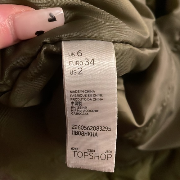 Khaki Topshop Bomber Jacket - Picture 7 of 7